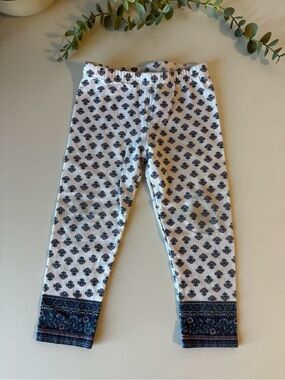 Carter's Floral Leggings Girls Size 18 Months White Blue Pink